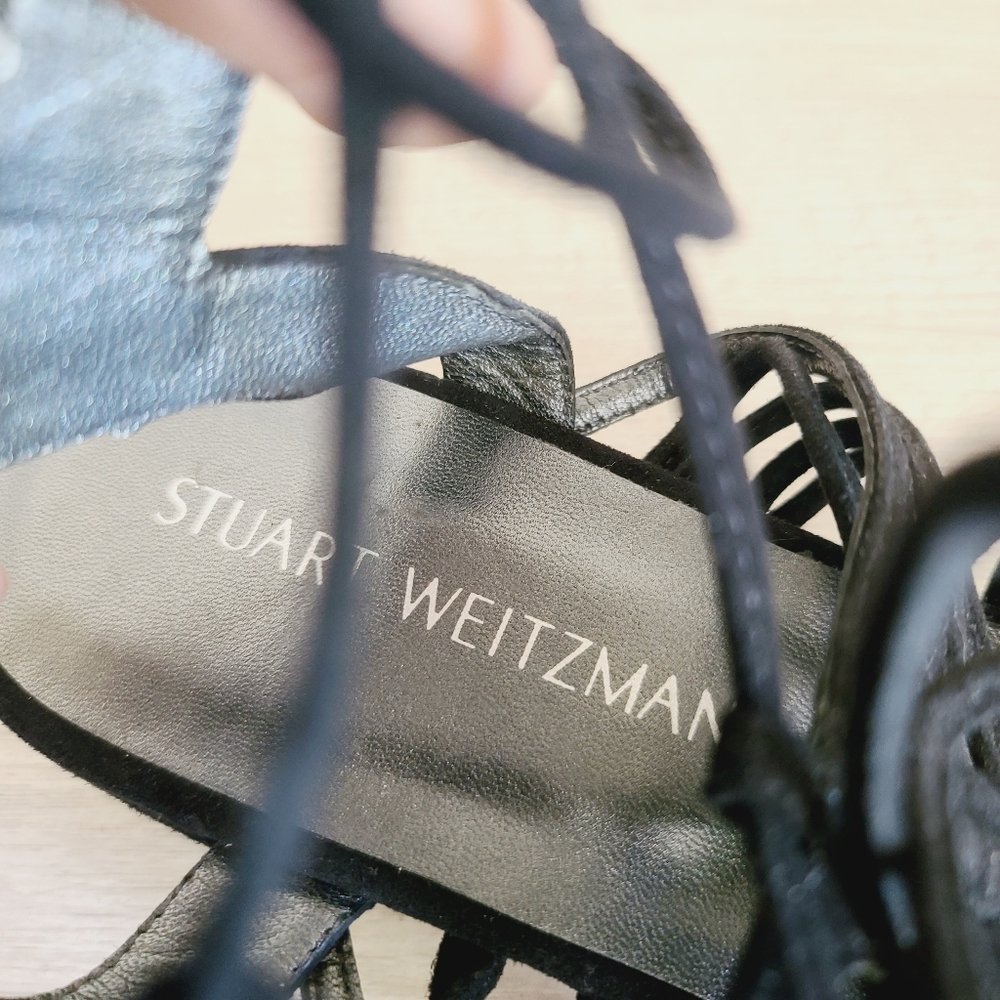 Stuart Weitzman Black Gladiator Sandals Size 9 - Picture 5 of 6